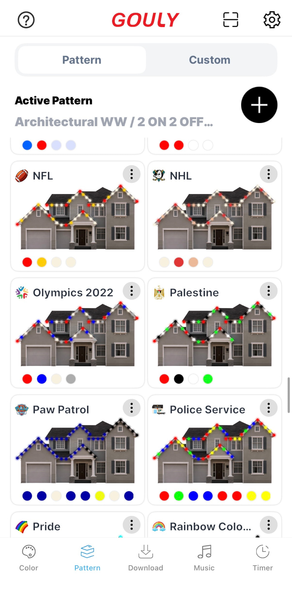 App pattern library with team, holiday and seasonal color scenes