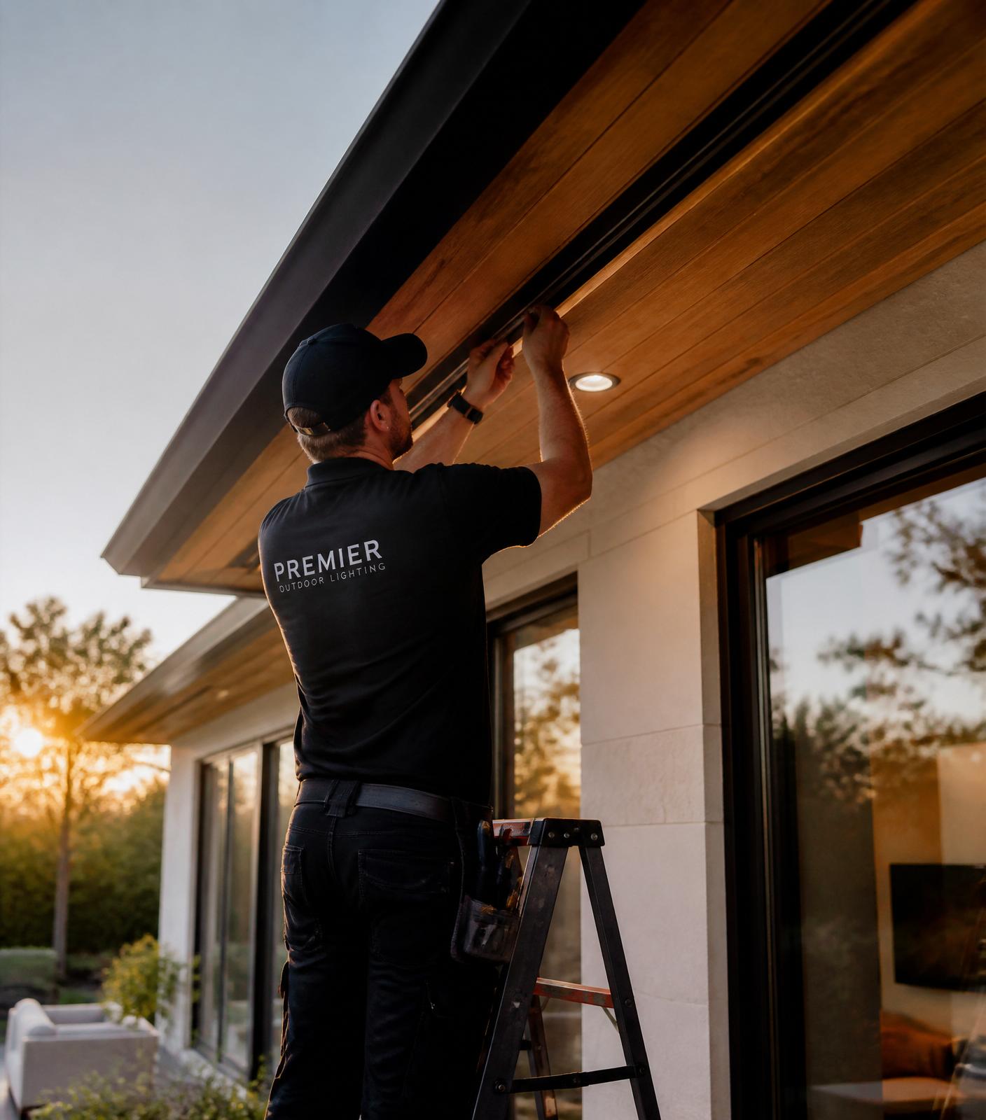 Emerald Exteriors installer at work